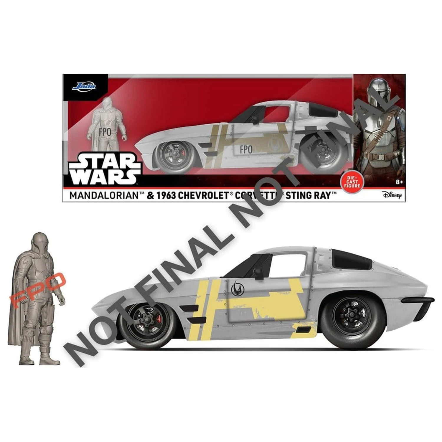Star Wars Diecast model 1:24 Mandalorian Chevrolet Corvette Sting Ray 1963 fotografija izdelka