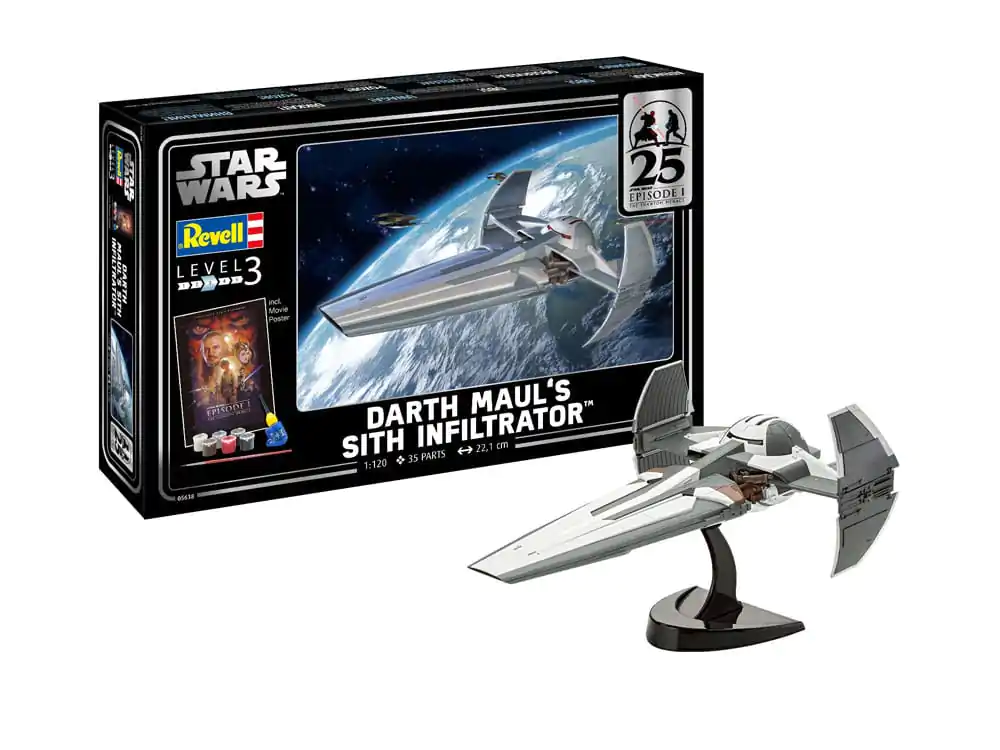 Star Wars Epizoda I Model Kit Komplet za darilo 1/120 Darth Maul's Sith Infiltrator 22 cm fotografija izdelka