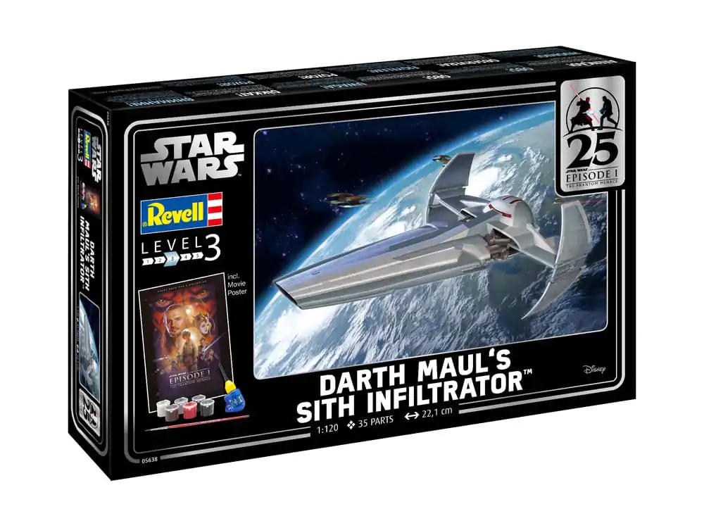 Star Wars Epizoda I Model Kit Komplet za darilo 1/120 Darth Maul's Sith Infiltrator 22 cm fotografija izdelka