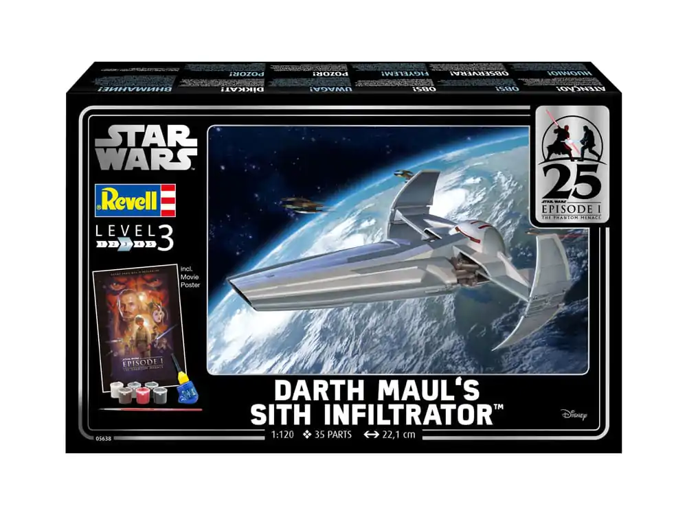 Star Wars Epizoda I Model Kit Komplet za darilo 1/120 Darth Maul's Sith Infiltrator 22 cm fotografija izdelka