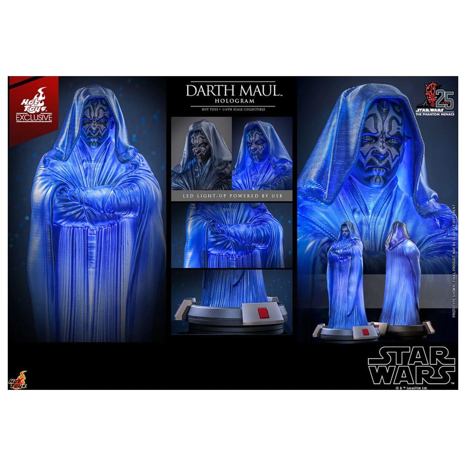Star Wars Episode I Figura 1/6 Darth Maul Hologram Hot Toys Exclusive 30 cm fotografija izdelka