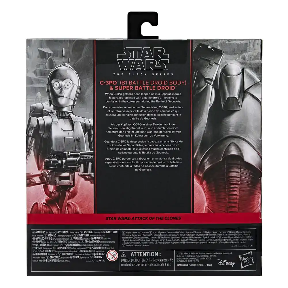 Star Wars Episode II Black Series akcijska figura 2-pack C-3PO (B1 Battle Droid Body) & Super Battle Droid 15 cm fotografija izdelka