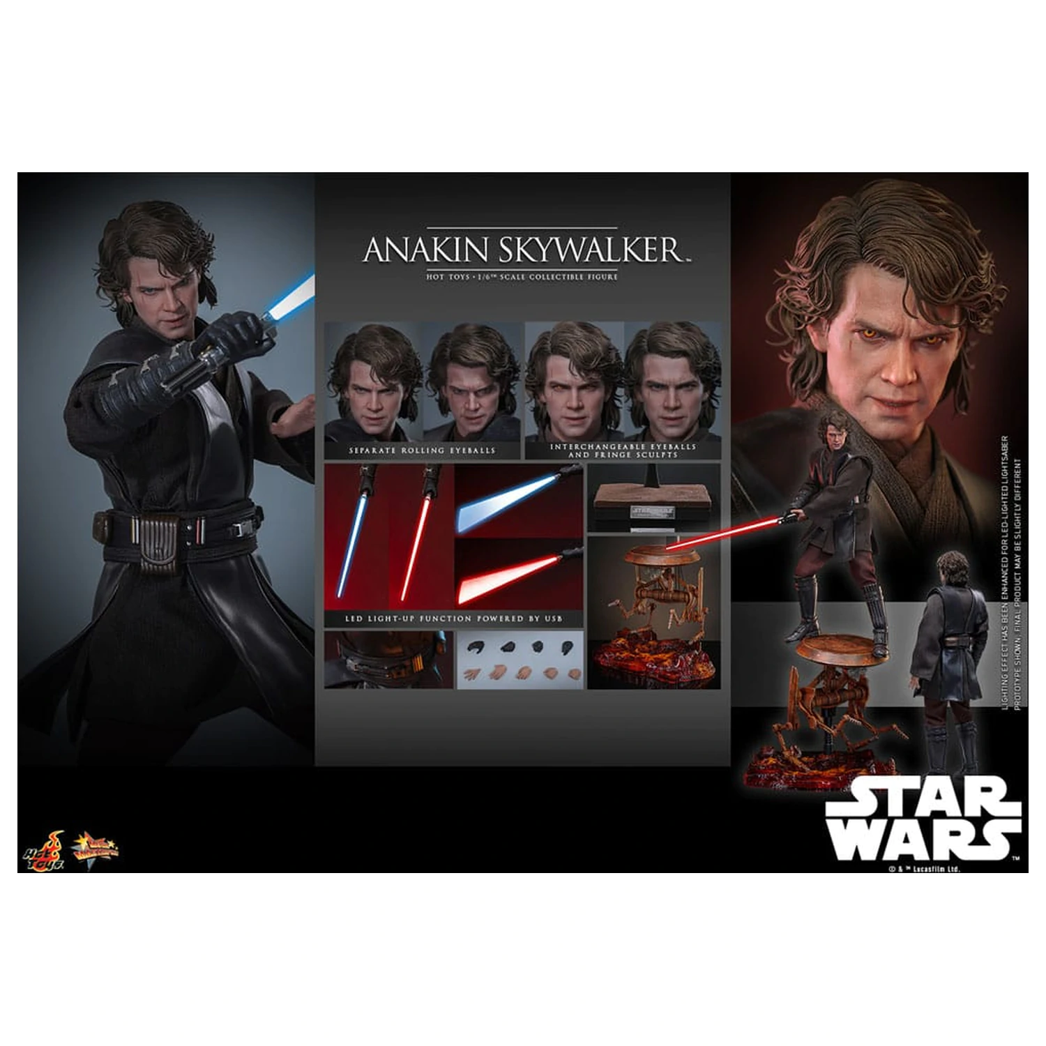 Star Wars: Episode III - Revenge of the Sith Movie Masterpiece akcijska figura 1/6 Anakin Skywalker 31 cm fotografija izdelka