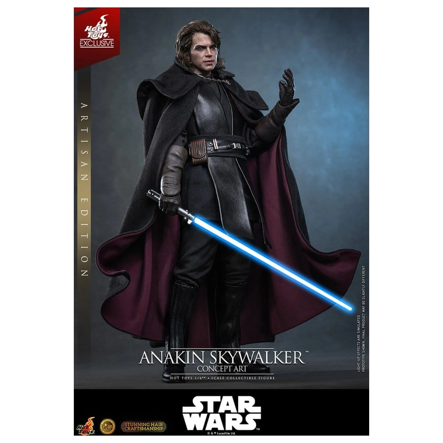 Star Wars Episode III: Revenge Of The Sith Movie Masterpiece akcijska figura 1/6 Anakin Skywalker (Concept Art Version) (Artisan Edition) Hot Toys Exclusive 31 cm fotografija izdelka