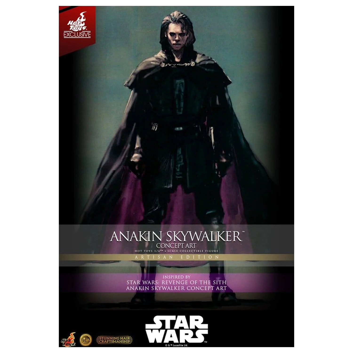 Star Wars Episode III: Revenge Of The Sith Movie Masterpiece akcijska figura 1/6 Anakin Skywalker (Concept Art Version) (Artisan Edition) Hot Toys Exclusive 31 cm fotografija izdelka