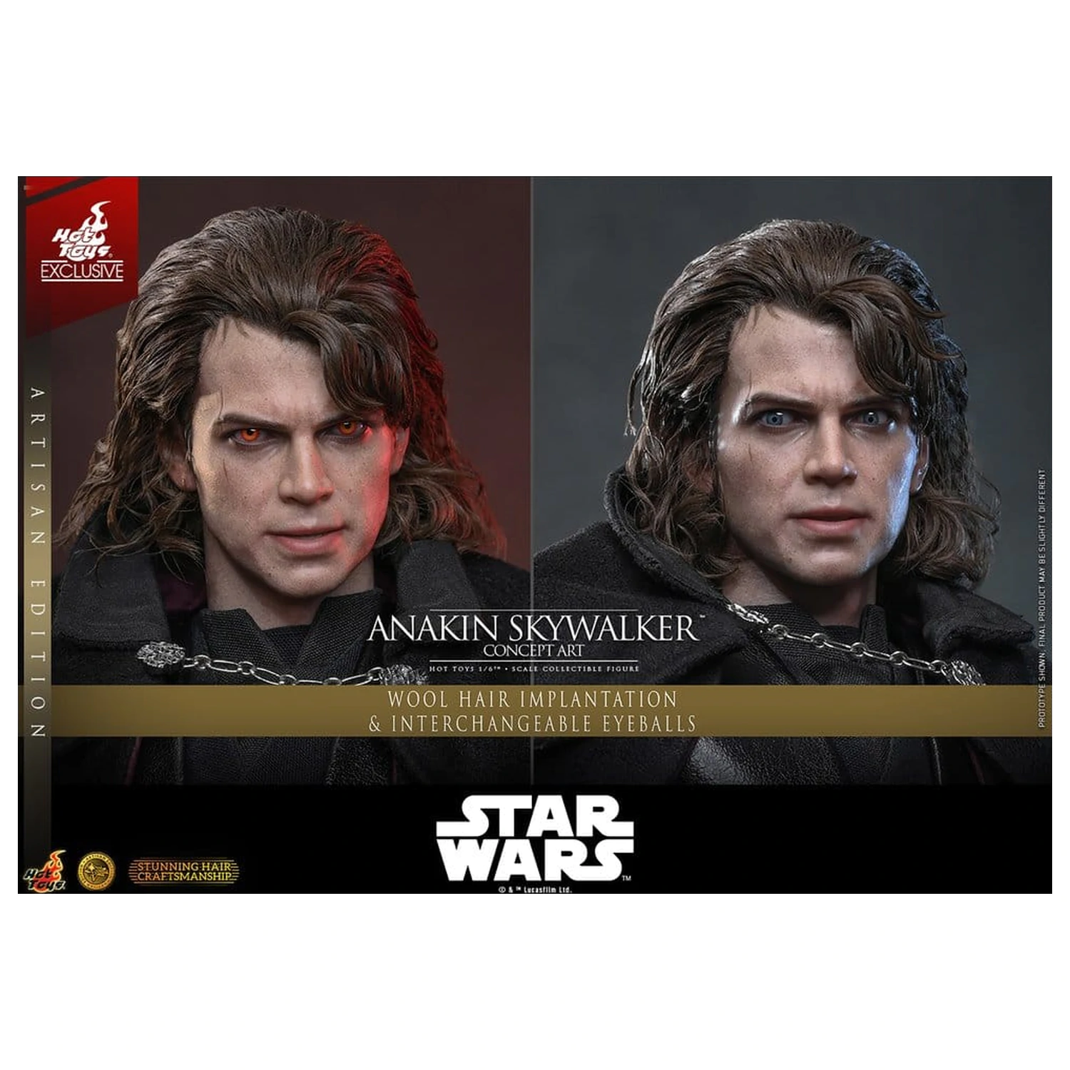 Star Wars Episode III: Revenge Of The Sith Movie Masterpiece akcijska figura 1/6 Anakin Skywalker (Concept Art Version) (Artisan Edition) Hot Toys Exclusive 31 cm fotografija izdelka