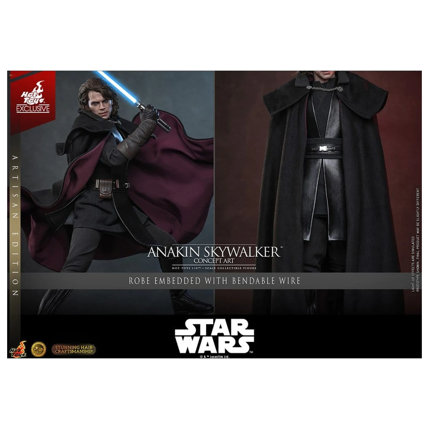 Star Wars Episode III: Revenge Of The Sith Movie Masterpiece akcijska figura 1/6 Anakin Skywalker (Concept Art Version) (Artisan Edition) Hot Toys Exclusive 31 cm fotografija izdelka