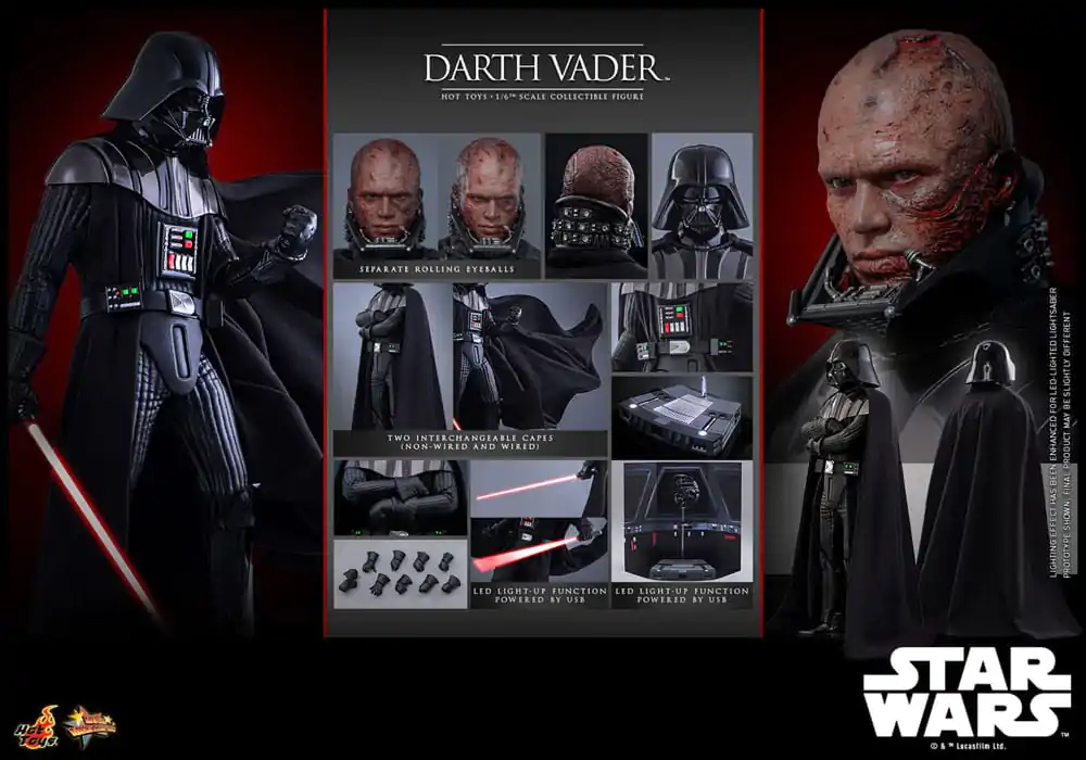 Star Wars: Episode III - Revenge of the Sith Movie Masterpiece akcijska figura 1/6 Darth Vader 35 cm fotografija izdelka
