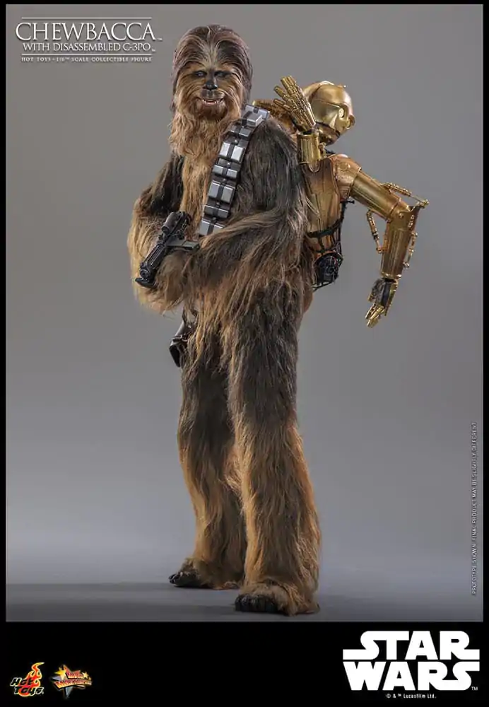 Star Wars Episode V Movie Masterpiece Akcijska figura 1/6 Chewbacca with Disassembled C-3PO 36 cm fotografija izdelka