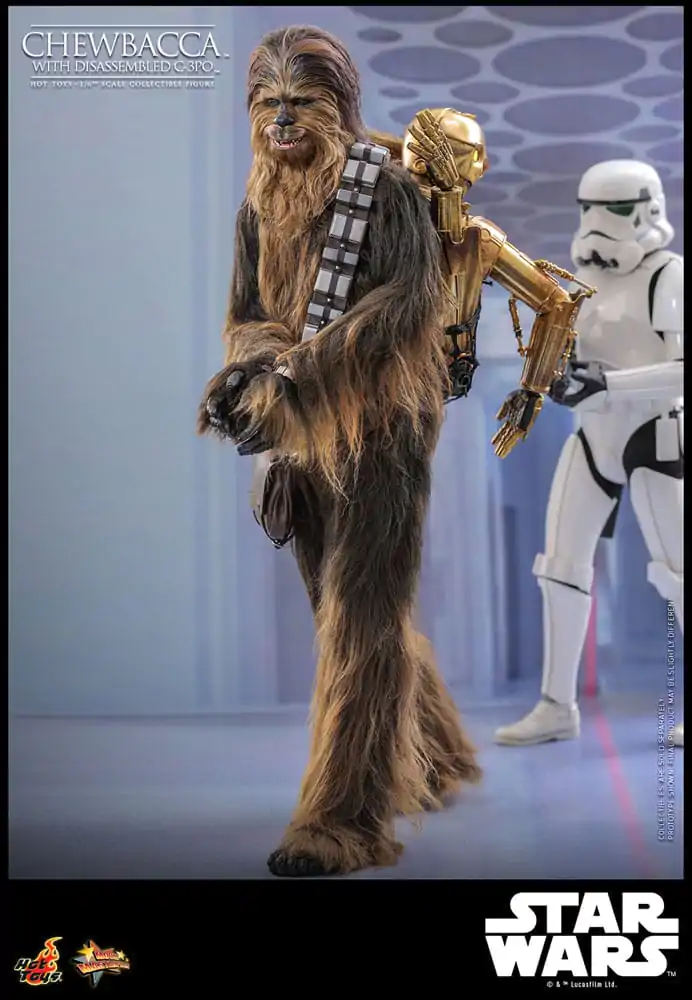 Star Wars Episode V Movie Masterpiece Akcijska figura 1/6 Chewbacca with Disassembled C-3PO 36 cm fotografija izdelka