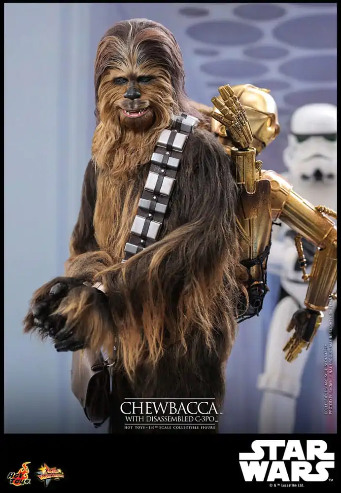 Star Wars Episode V Movie Masterpiece Akcijska figura 1/6 Chewbacca with Disassembled C-3PO 36 cm fotografija izdelka