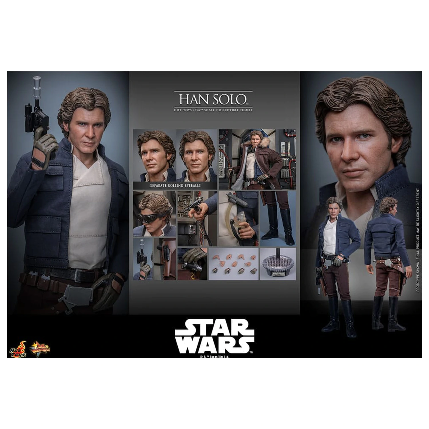 Star Wars Episode V Movie Masterpiece Akcijska figura 1/6 Han Solo 31 cm fotografija izdelka