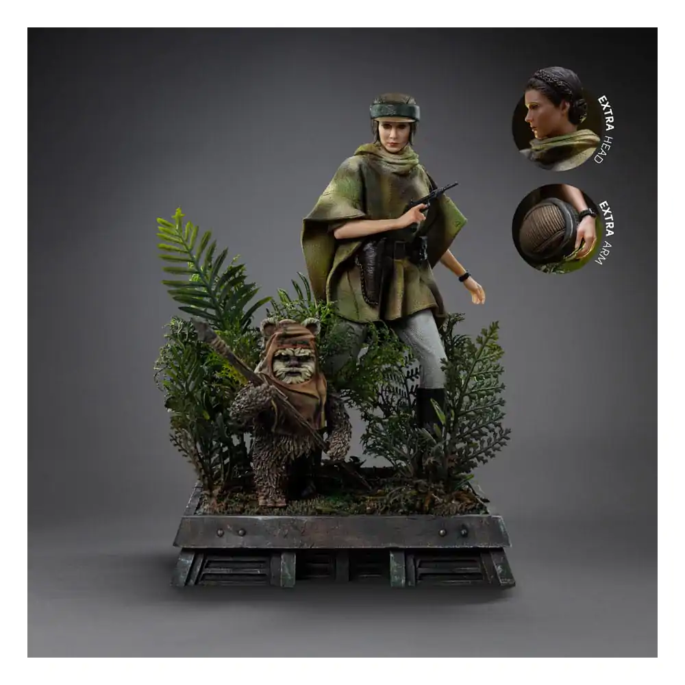 Star Wars Episode VI Umetniška Lestvica Kip 1/10 Leia in Wicket 21 cm fotografija izdelka