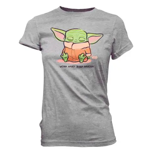 Star Wars Mandalorian Cute Yoda The Child Sleeping siva ženska majica kratkih rokavov fotografija izdelka