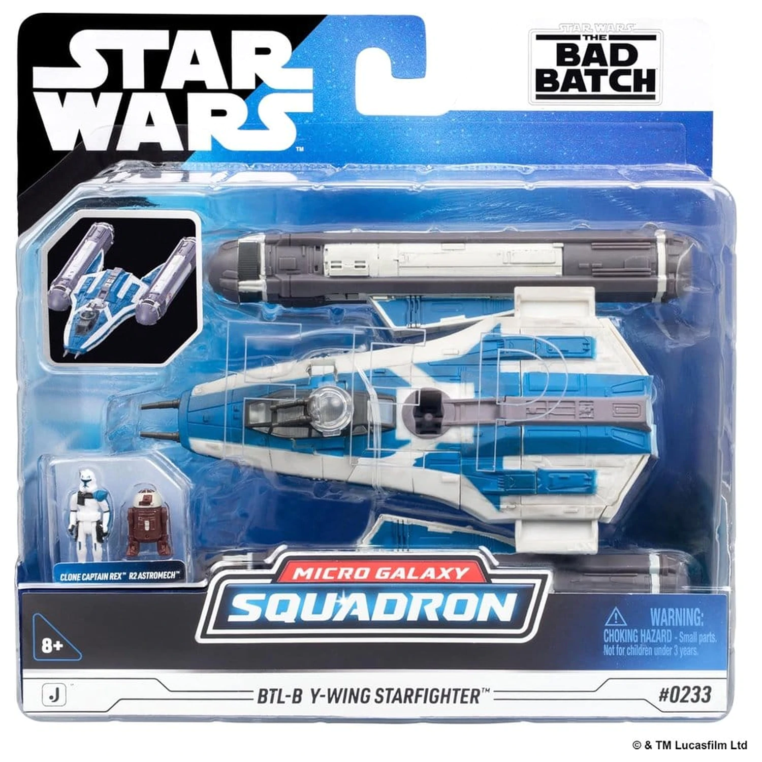 Star Wars Medium vozilo BTL-B Y-wing Starfighter z Clone Captain Rex 13 cm fotografija izdelka