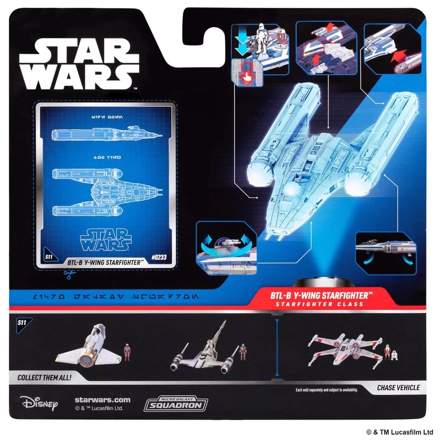 Star Wars Medium vozilo BTL-B Y-wing Starfighter z Clone Captain Rex 13 cm fotografija izdelka