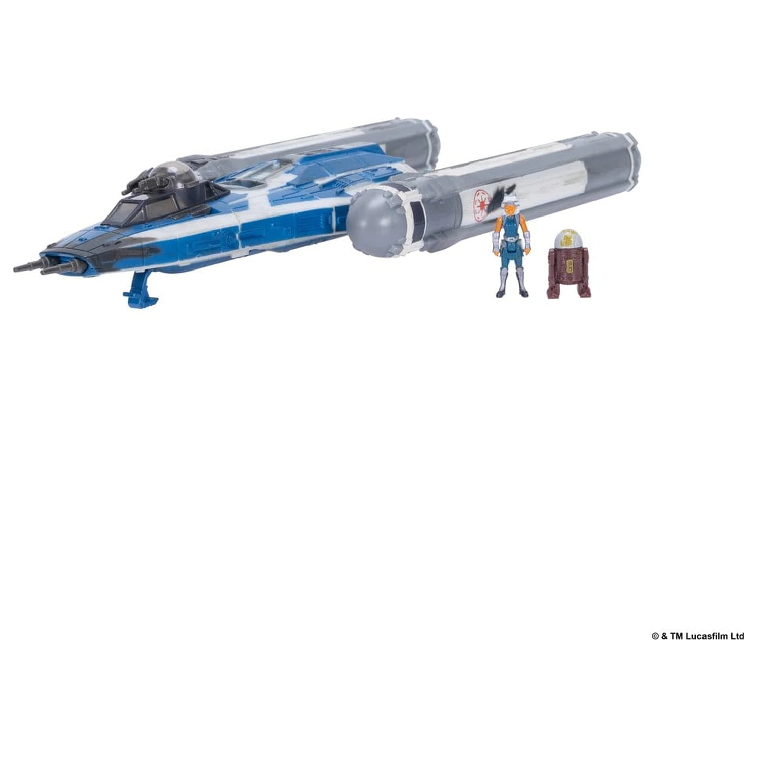 Star Wars Srednje vozilo in figura BTL-B Y-wing in Ahsoka in R7-A7 fotografija izdelka