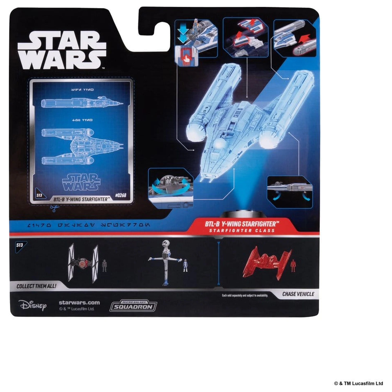 Star Wars Srednje vozilo in figura BTL-B Y-wing in Ahsoka in R7-A7 fotografija izdelka