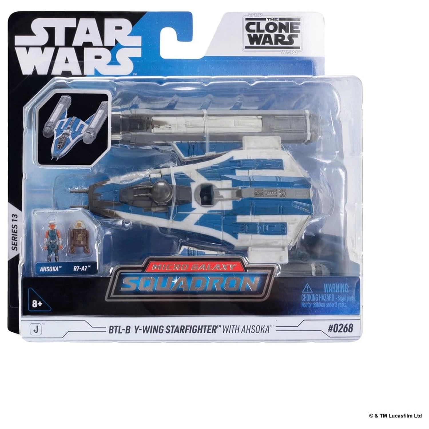 Star Wars Srednje vozilo in figura BTL-B Y-wing in Ahsoka in R7-A7 fotografija izdelka