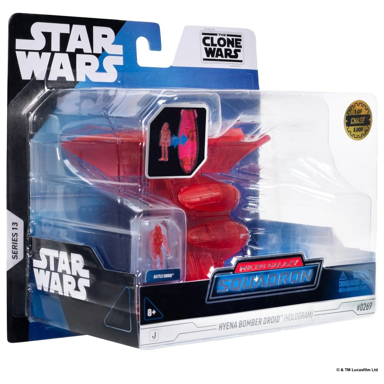 Star Wars Medium Vozilo in Različni figuri Hyena Vulture Bomber (Rdeči hologram) in Battle Droid (Zbirateljski) fotografija izdelka
