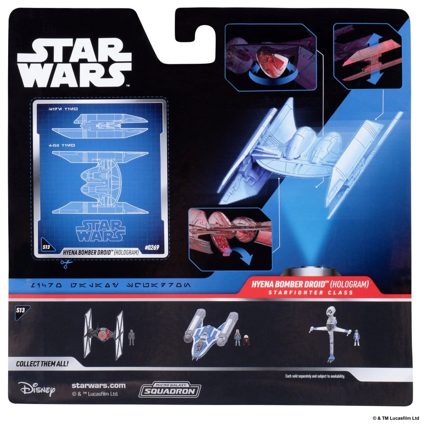 Star Wars Medium Vozilo in Različni figuri Hyena Vulture Bomber (Rdeči hologram) in Battle Droid (Zbirateljski) fotografija izdelka