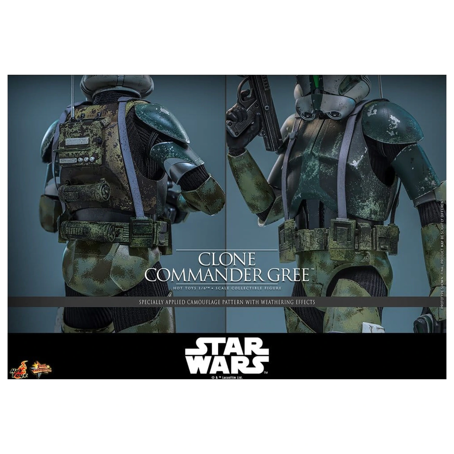 Star Wars Movie Masterpiece akcijska figura 1/6 Clone Commander Gree 30 cm fotografija izdelka