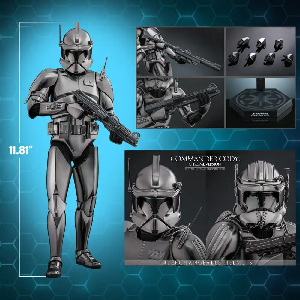 Star Wars Movie Masterpiece akcijska figura 1/6 Commander Cody (Chrome Version) Hot Toys Exclusive 30 cm fotografija izdelka