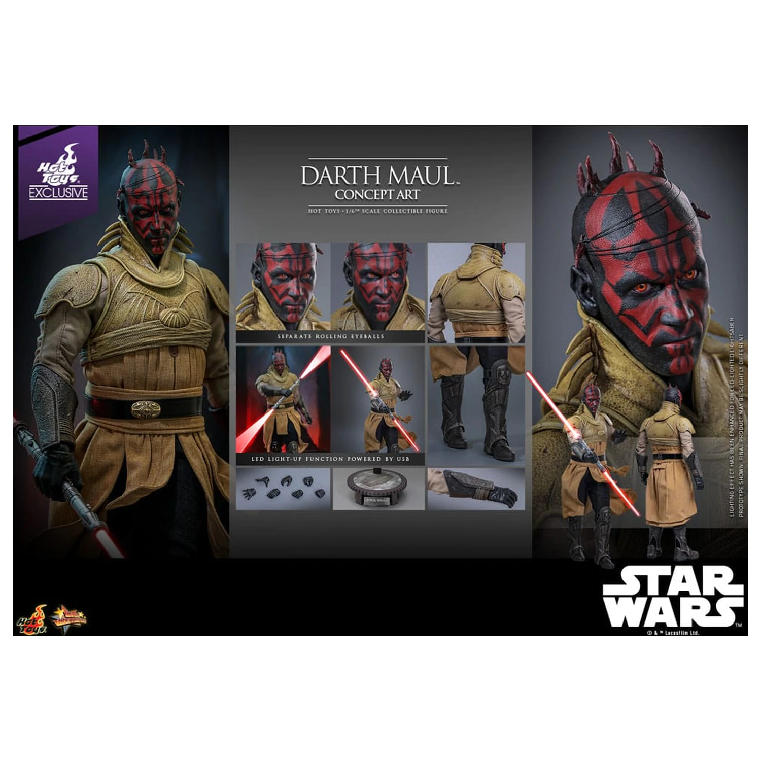Star Wars Movie Masterpiece Akcijska figura 1/6 Darth Maul (Concept Art) Hot Toys Exclusive 35 cm fotografija izdelka