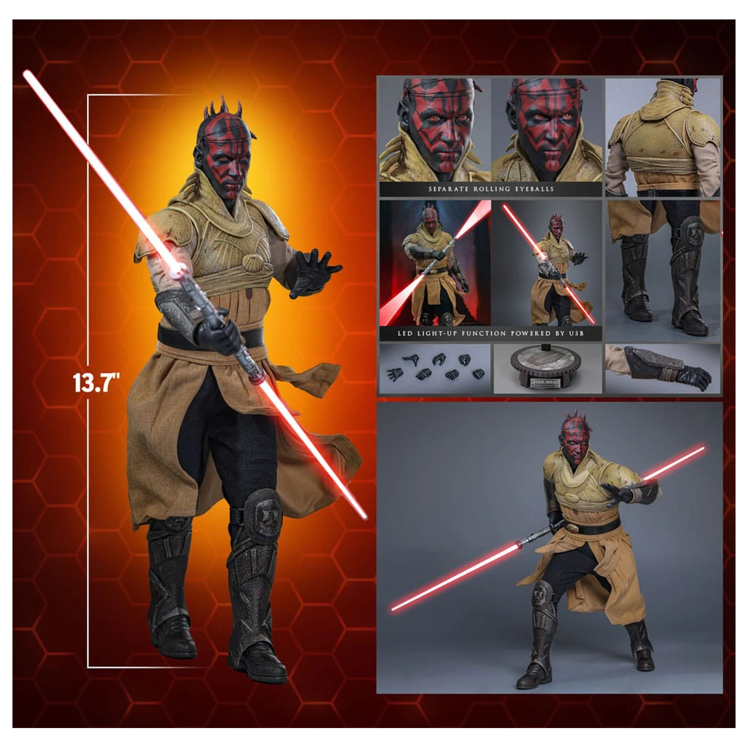 Star Wars Movie Masterpiece Akcijska figura 1/6 Darth Maul (Concept Art) Hot Toys Exclusive 35 cm fotografija izdelka