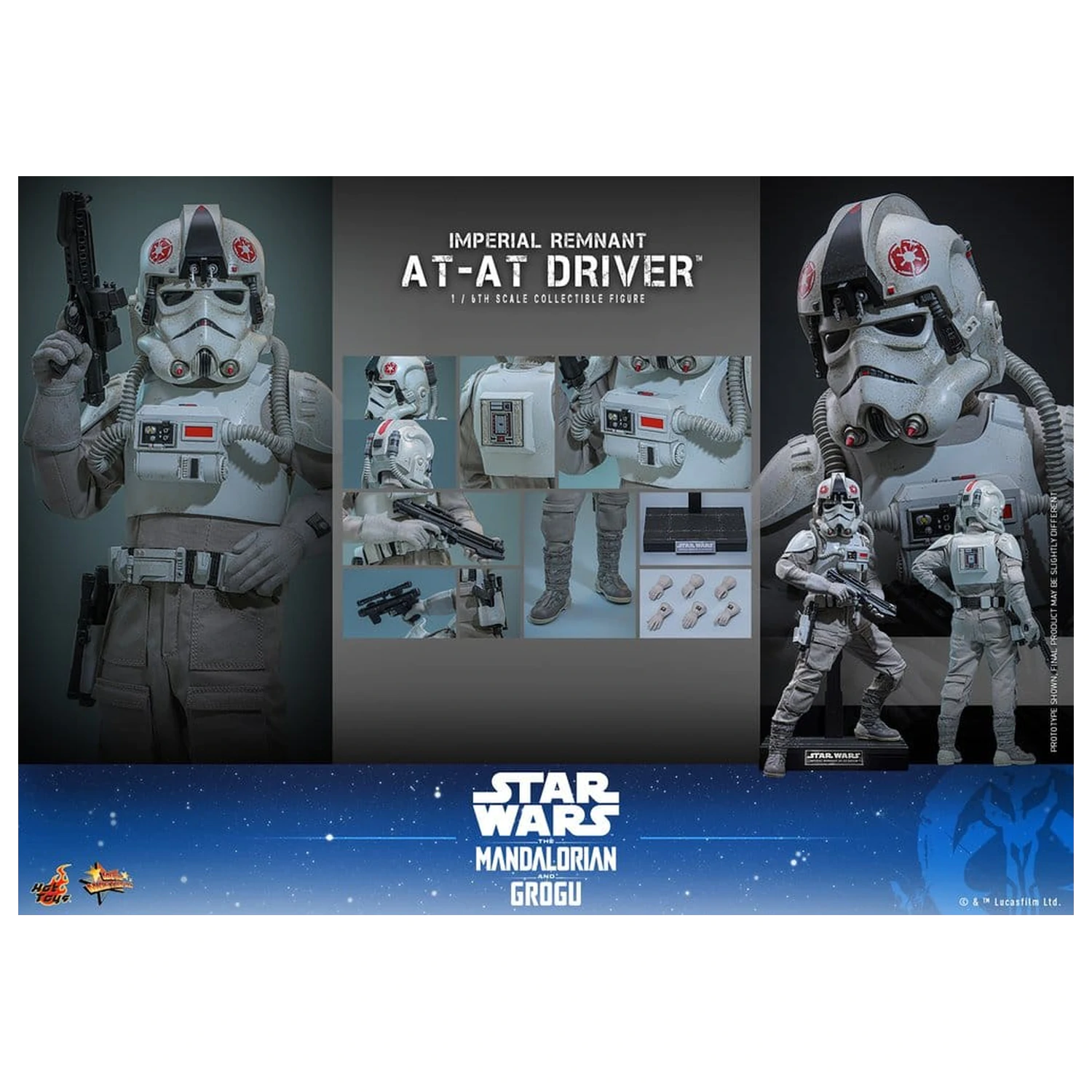 Star Wars Movie Masterpiece Akcijska figura 1/6 Imperial Remnant AT-AT Driver 30 cm fotografija izdelka