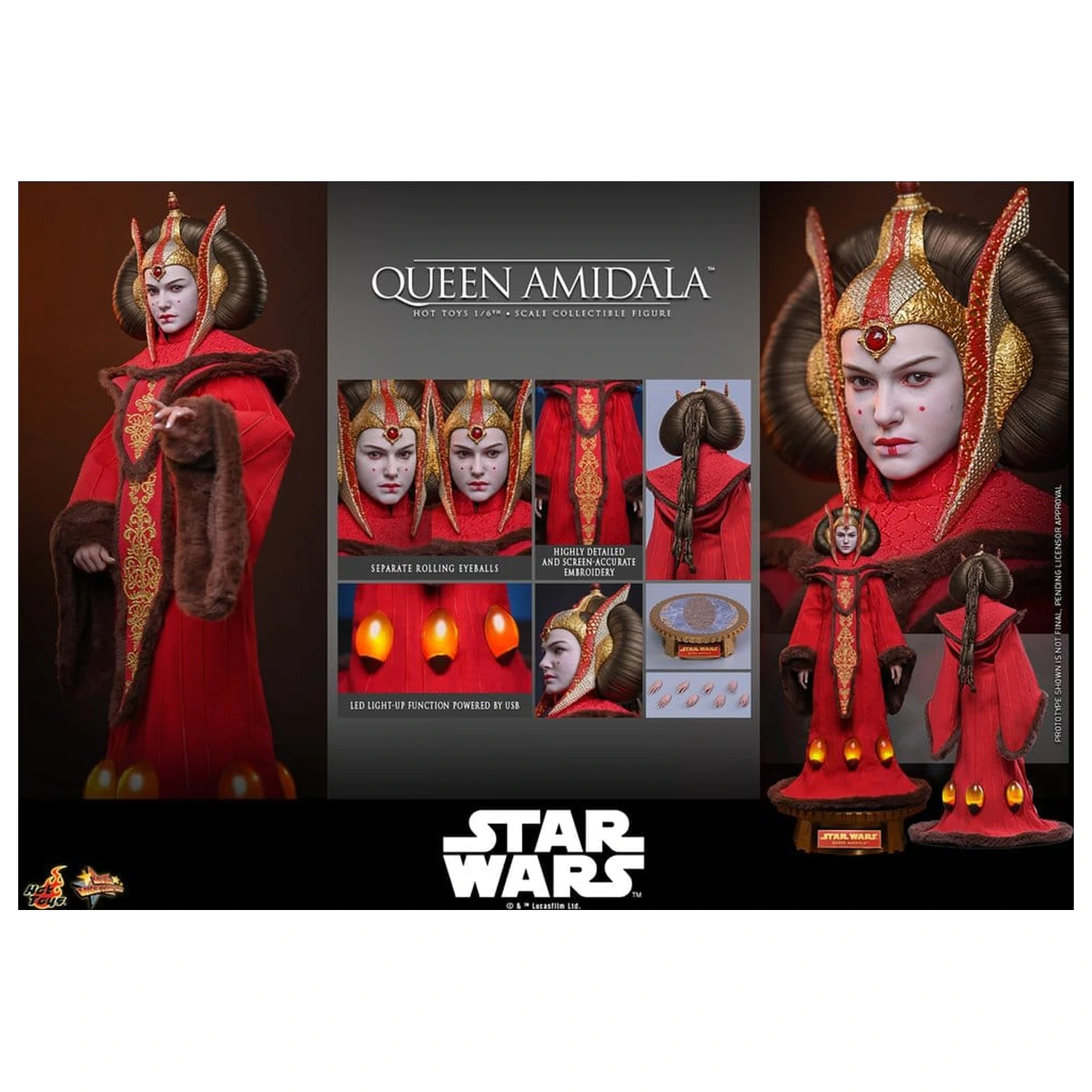 Star Wars Movie Masterpiece Akcijska figura 1/6 Queen Amidala 28 cm fotografija izdelka