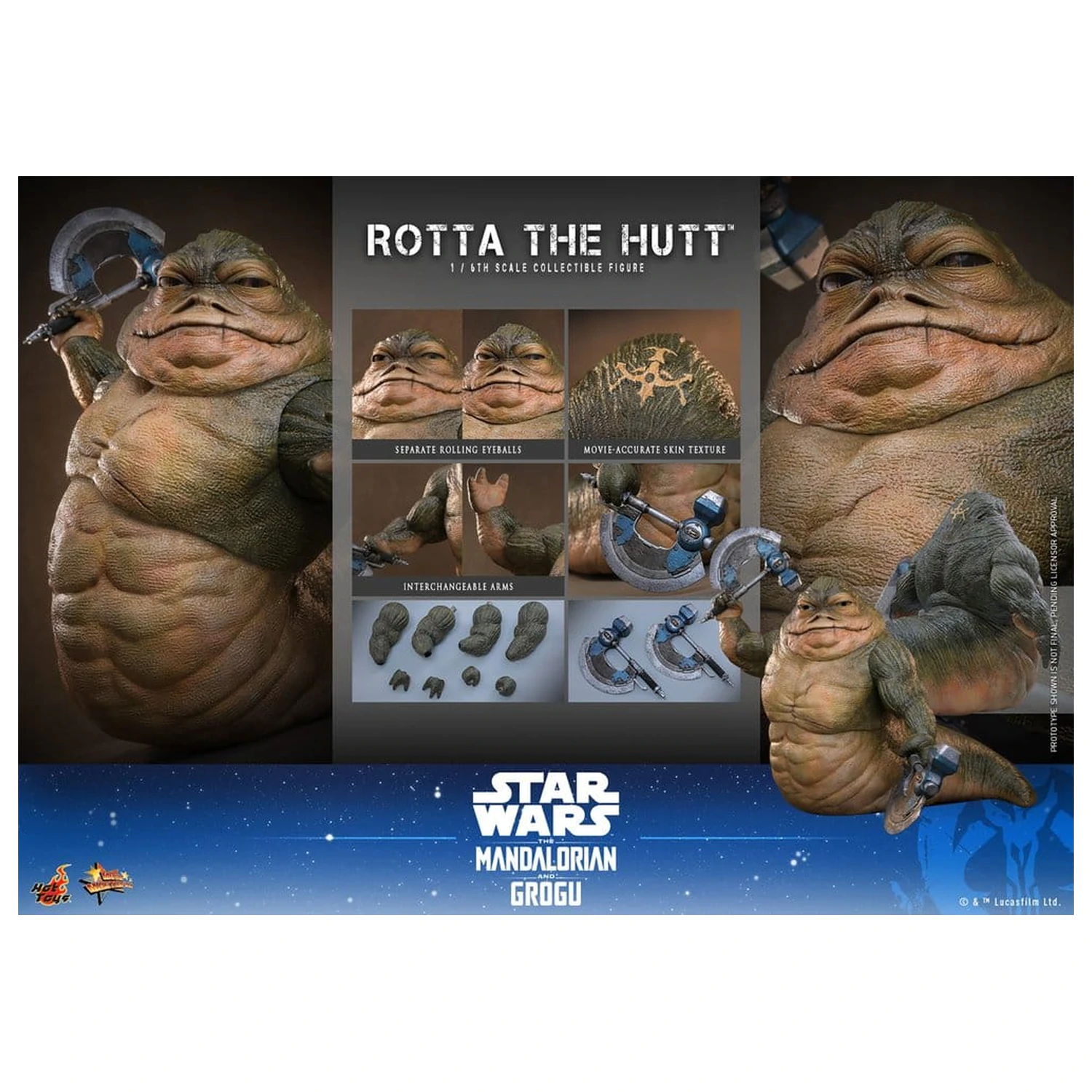 Star Wars Movie Masterpiece Akcijska Figura 1/6 Rotta The Hutt 32 cm fotografija izdelka