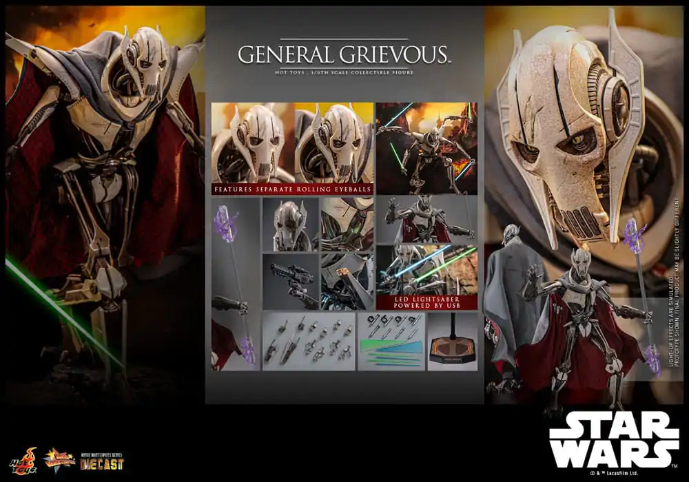 Star Wars Movie Masterpiece Diecast akcijska figura 1/6 General Grievous 42 cm fotografija izdelka