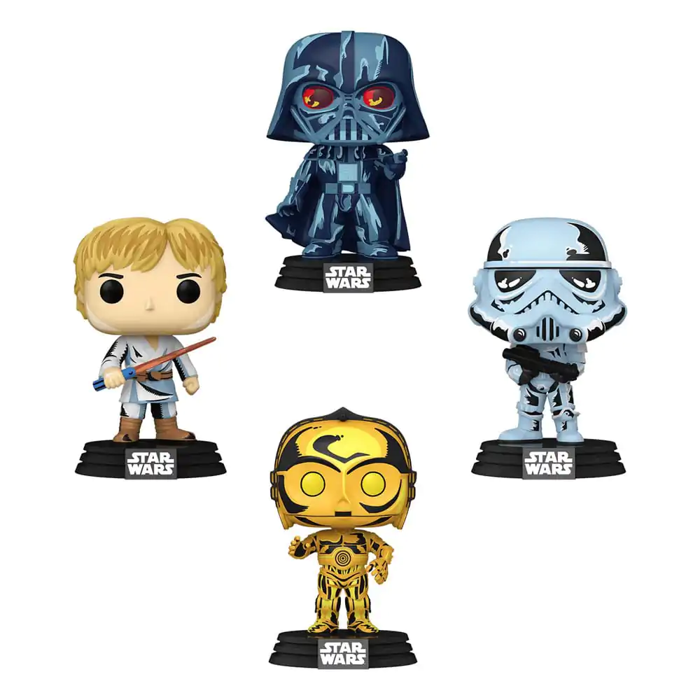 Star Wars POP! Movies Vinyl Figure 4-Pack Retro Series 9 cm fotografija izdelka