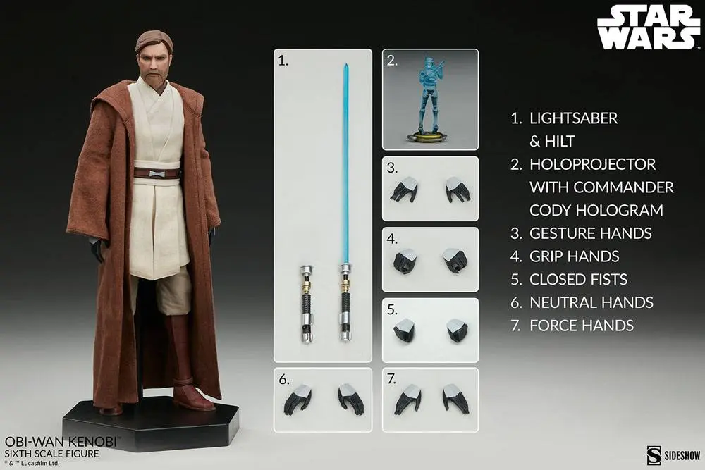 Star Wars The Clone Wars akcijska figura 1/6 Obi-Wan Kenobi 30 cm fotografija izdelka