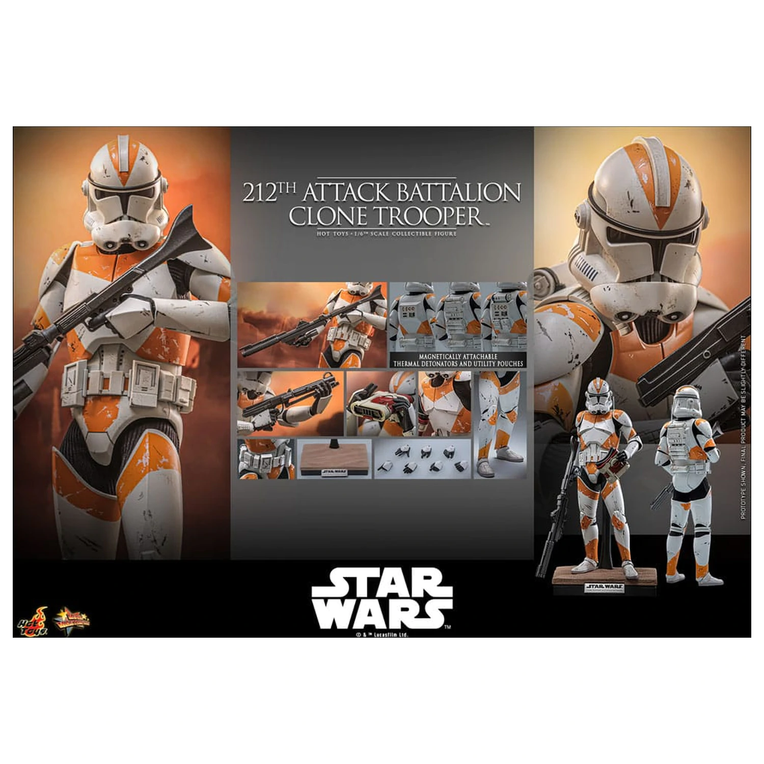 Star Wars: The Clone Wars Akcijska figura 1/6 212th Attack Battalion Clone Trooper 30 centimetrov fotografija izdelka