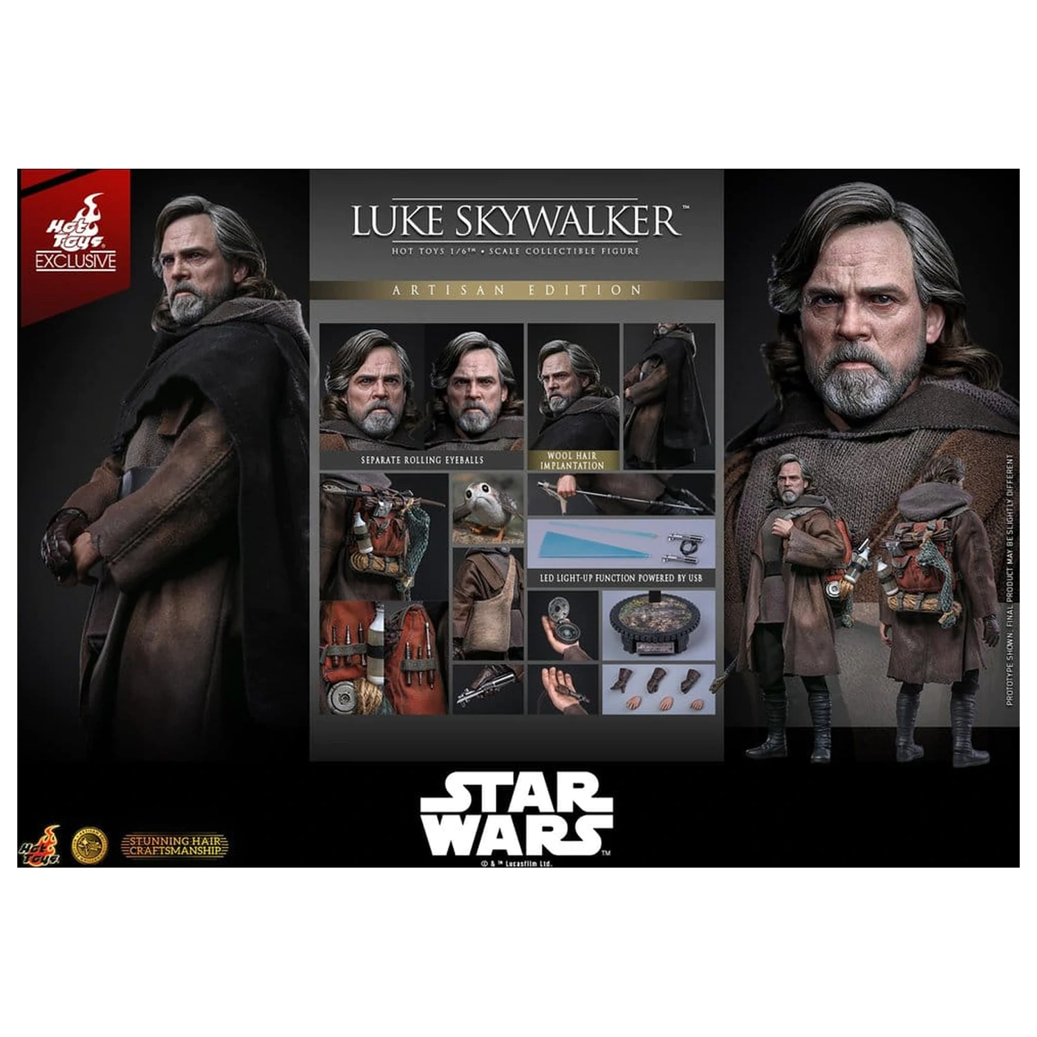 Star Wars: The Last Jedi Movie Masterpiece akcijska figura 1/6 Luke Skywalker (Artisan Edition) 29 cm fotografija izdelka