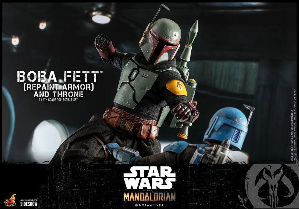 Star Wars The Mandalorian Akcijska Figura 1/6 Boba Fett (Repaint Armor) in Prestol 30 cm fotografija izdelka