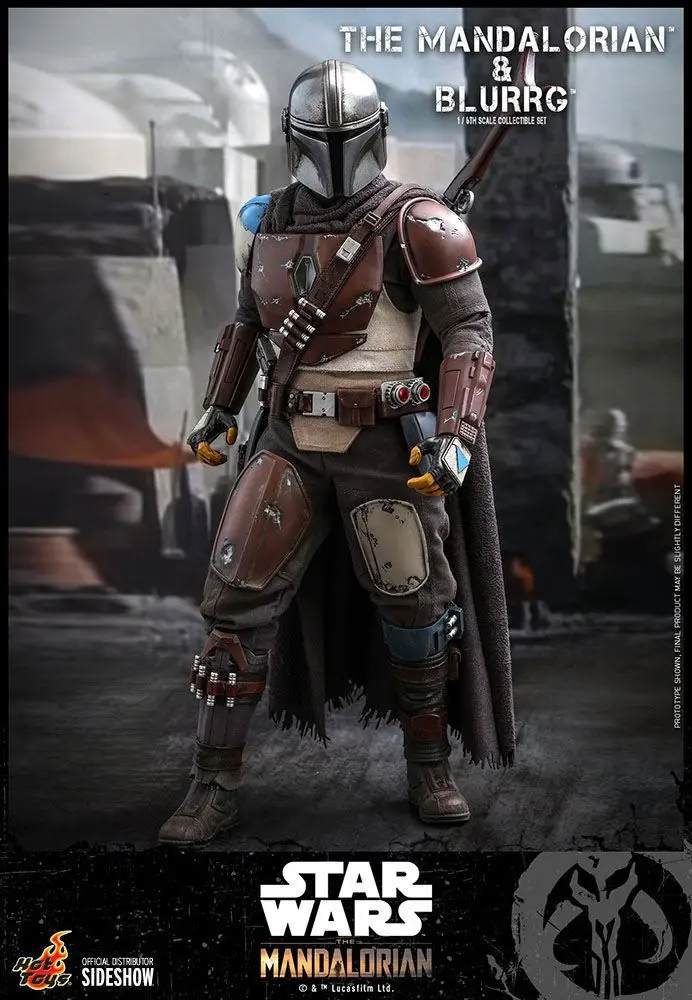 Star Wars The Mandalorian akcijska figura komplet 2 kosov 1/6 The Mandalorian & Blurrg 37 cm fotografija izdelka