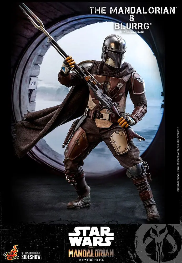 Star Wars The Mandalorian akcijska figura komplet 2 kosov 1/6 The Mandalorian & Blurrg 37 cm fotografija izdelka