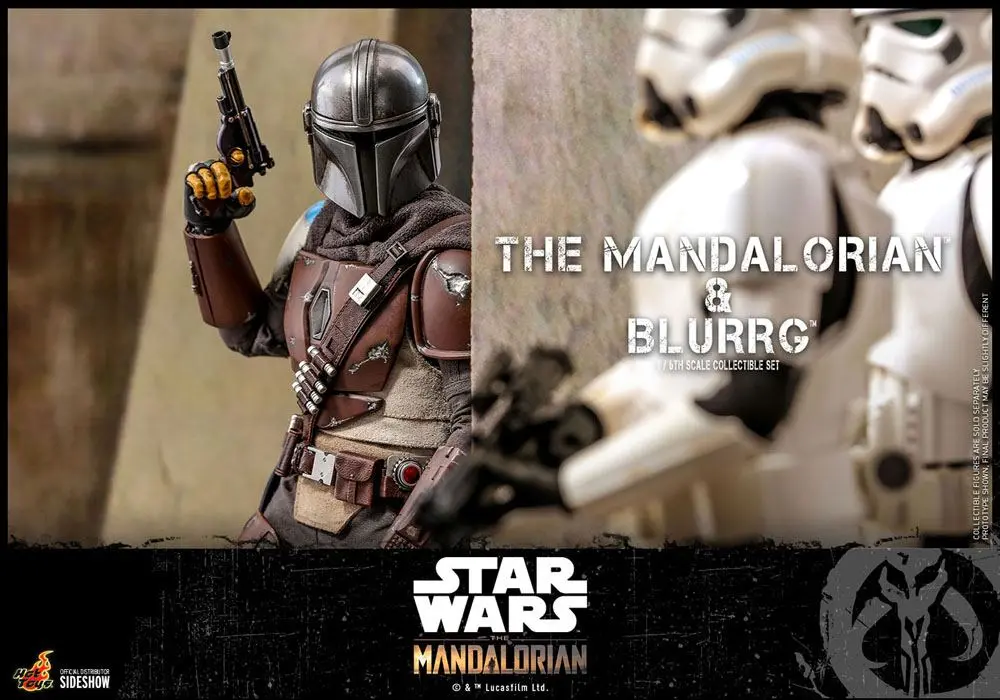 Star Wars The Mandalorian akcijska figura komplet 2 kosov 1/6 The Mandalorian & Blurrg 37 cm fotografija izdelka