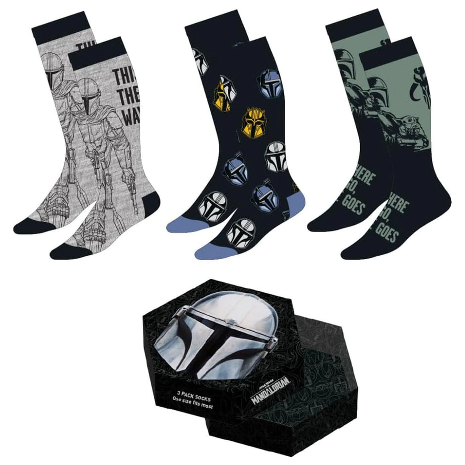 Star Wars: The Mandalorian Nogavice 3-Pack Mandalorian 38-45 fotografija izdelka
