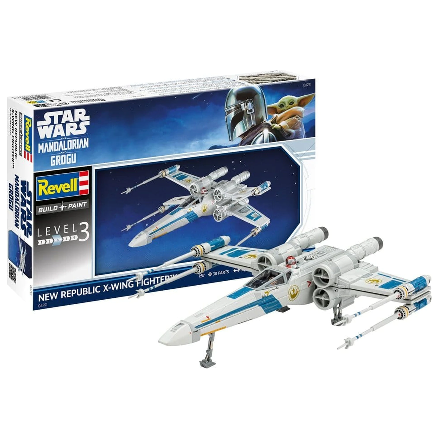 Star Wars The Mandalorian and Grogu Revell Komplet modela 1/57 New Republic X-Wing Fighter 22 cm fotografija izdelka