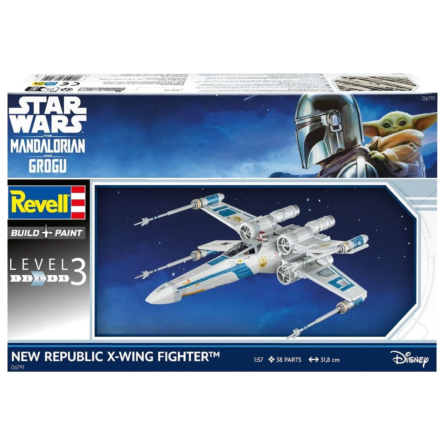 Star Wars The Mandalorian and Grogu Revell Komplet modela 1/57 New Republic X-Wing Fighter 22 cm fotografija izdelka