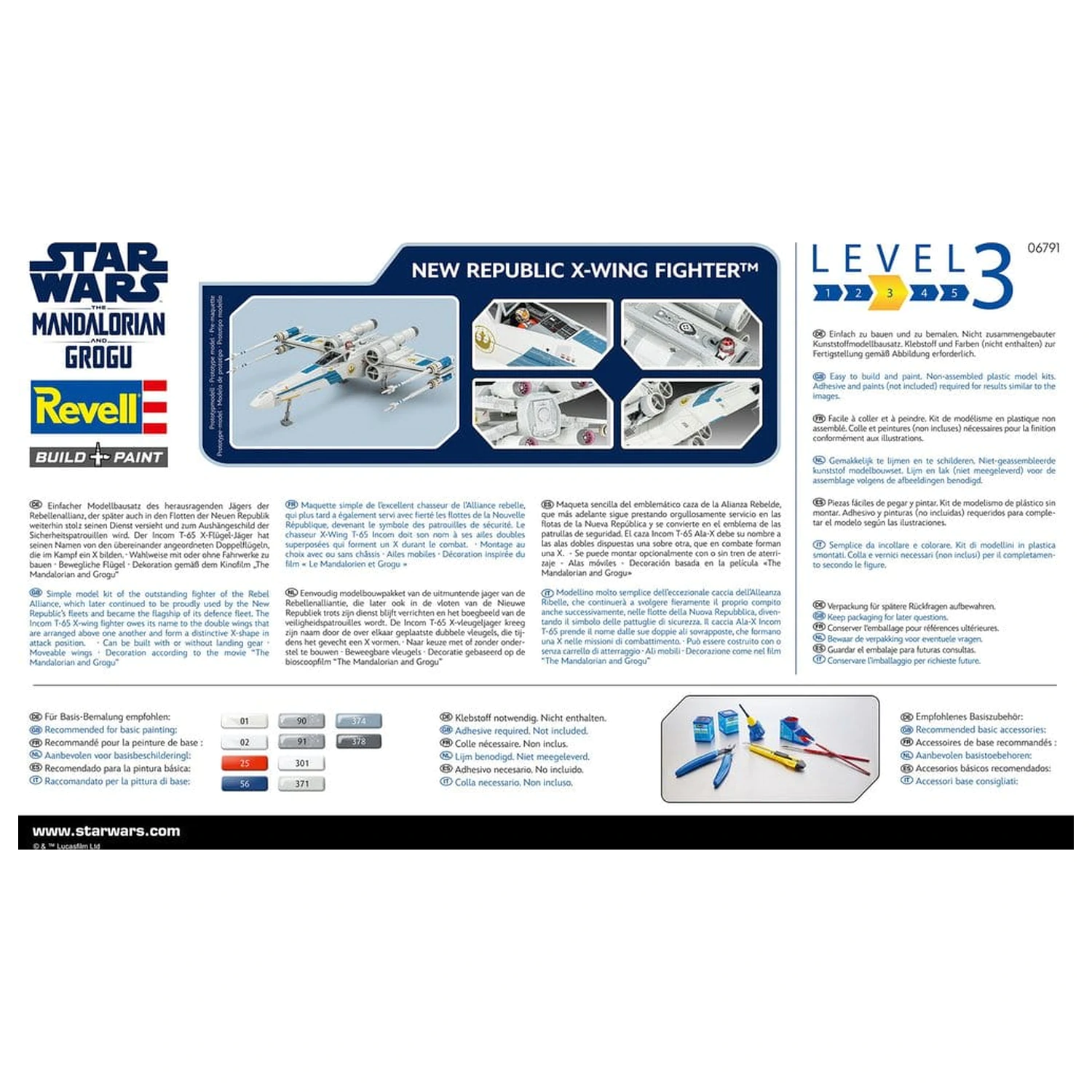 Star Wars The Mandalorian and Grogu Revell Komplet modela 1/57 New Republic X-Wing Fighter 22 cm fotografija izdelka