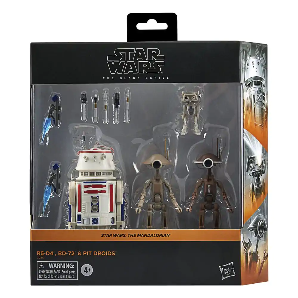 Star Wars: The Mandalorian Black Series akcijska figura, paket štirih R5-D4, BD-72 & Pit Droids fotografija izdelka