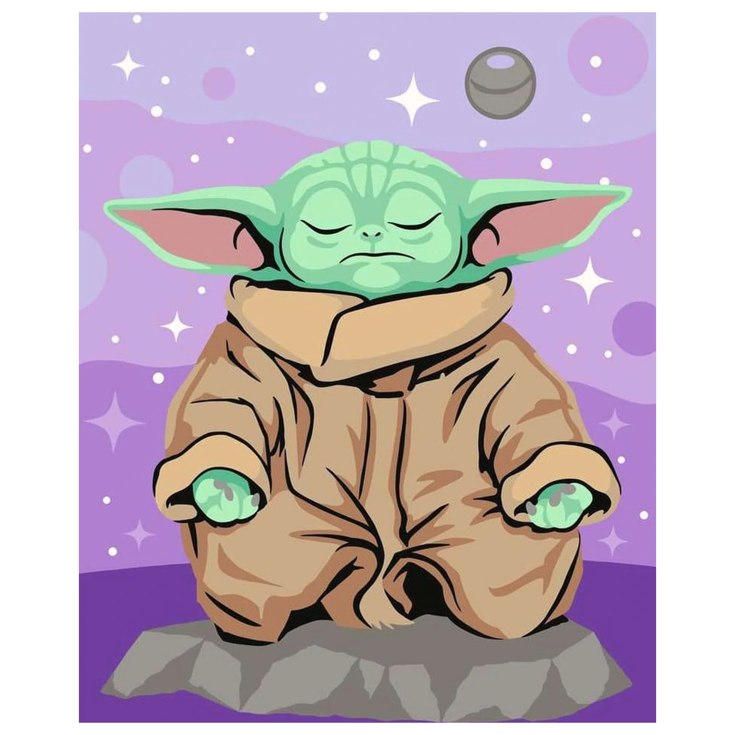 Star Wars: The Mandalorian CreArt Slikanje po številkah Meditating Grogu fotografija izdelka