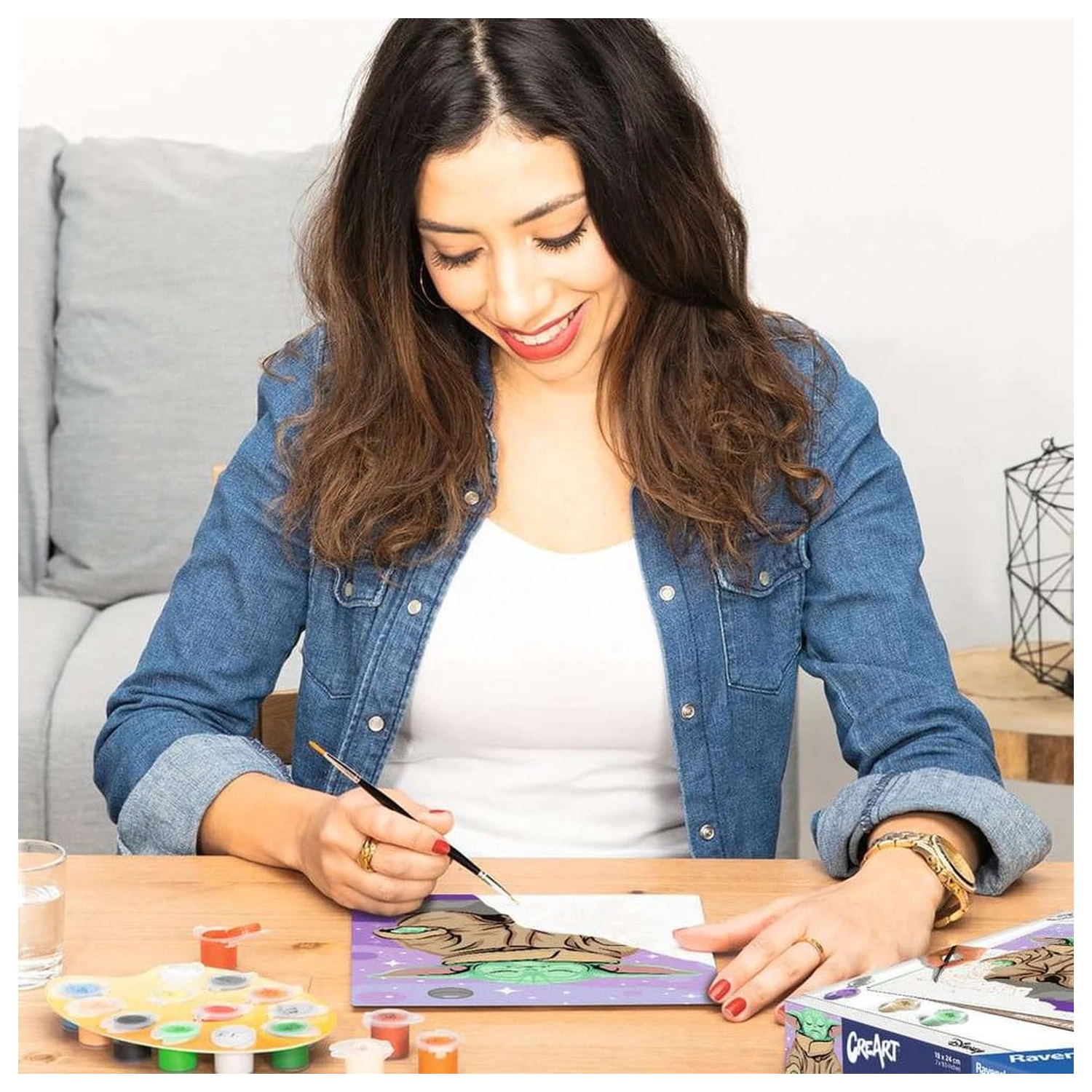 Star Wars: The Mandalorian CreArt Slikanje po številkah Meditating Grogu fotografija izdelka