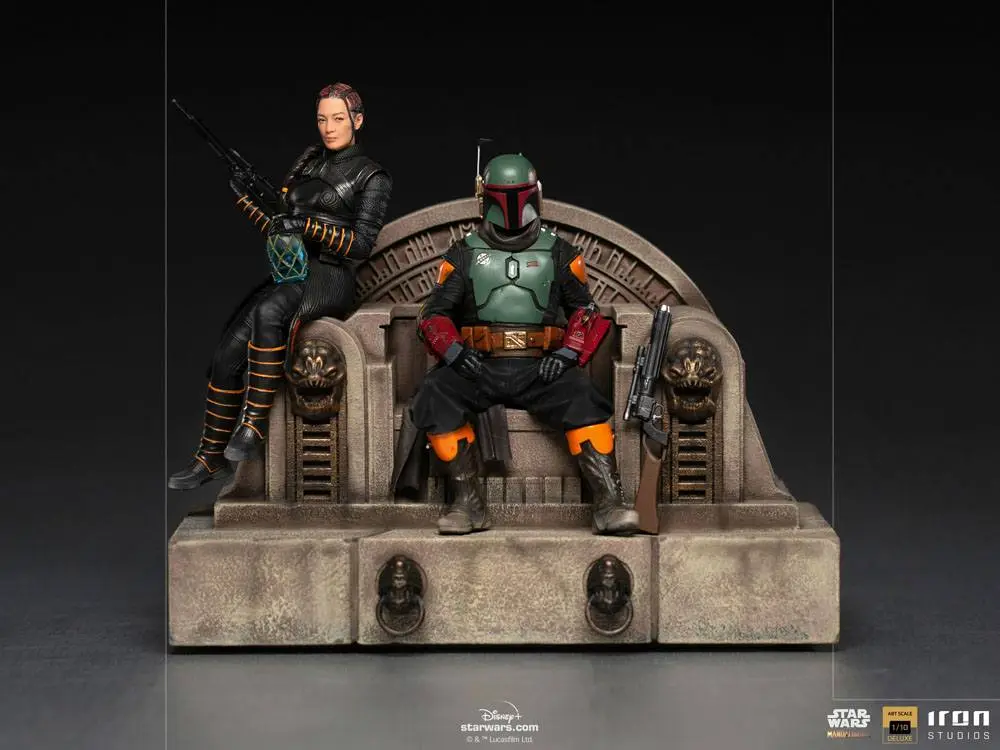 Star Wars The Mandalorian Deluxe Art Scale Kip 1/10 Boba Fett & Fennec on Throne 23 cm fotografija izdelka