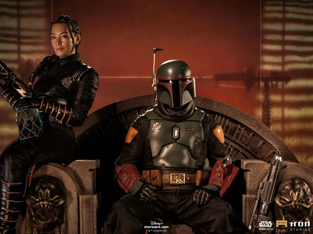 Star Wars The Mandalorian Deluxe Art Scale Kip 1/10 Boba Fett & Fennec on Throne 23 cm fotografija izdelka